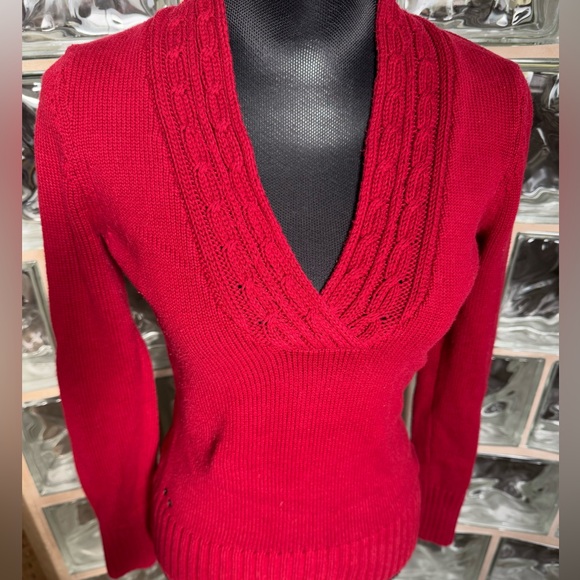 Converse One-Star Cable Knit V-Neck Women’s Sweater (Medium) Preowned Condition - Picture 3 of 8